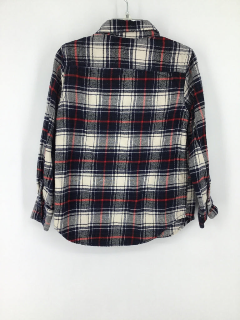 Baby Gap Child Size 5 Navy Plaid Shirt - boys