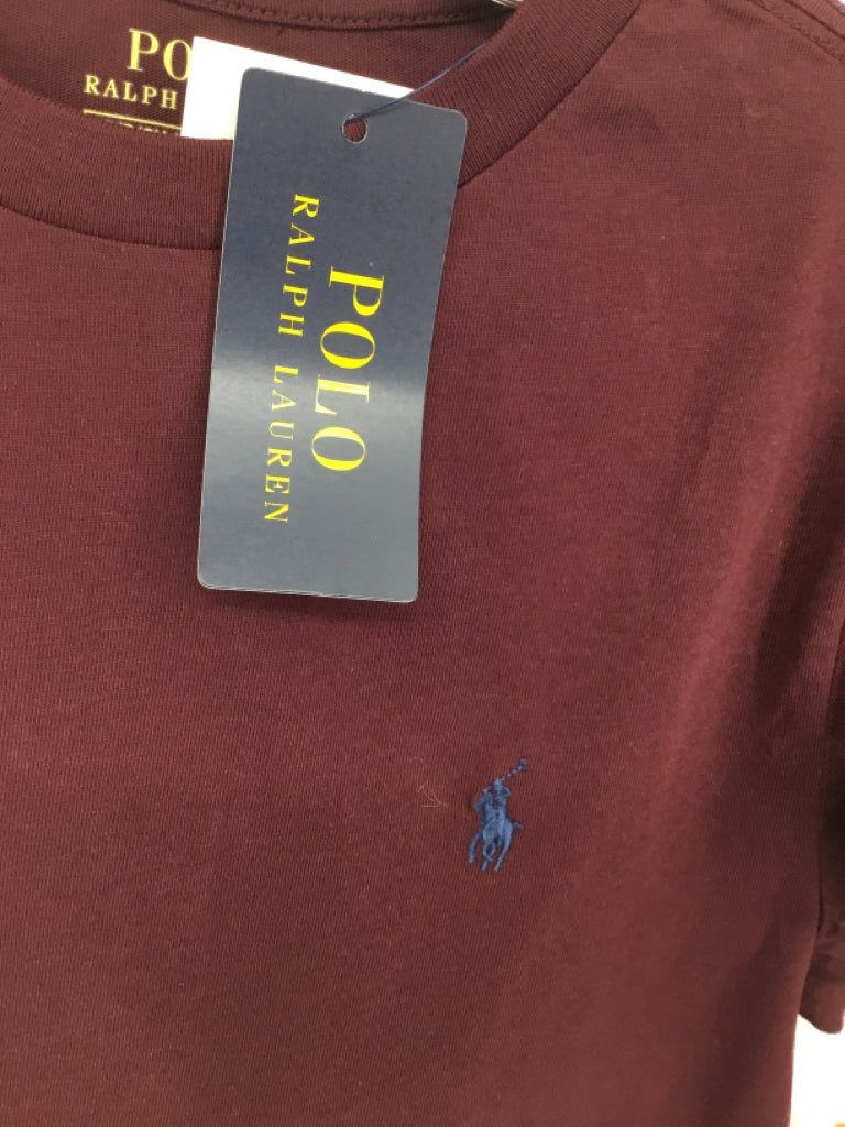 Ralph Lauren Child Size 8 Burgundy Solid T-shirt - boys