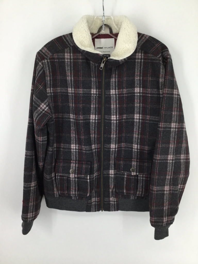 Janie and Jack Child Size 10 Gray Plaid Jacket - boys