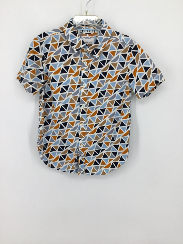 Denim & Flower Child Size 5 Blue Print Shirt - boys