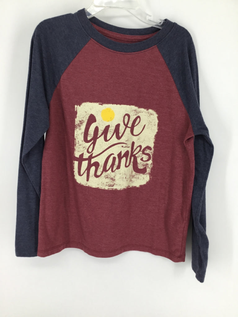 Cat & Jack Child Size 6 Burgundy Thanksgiving T-Shirt