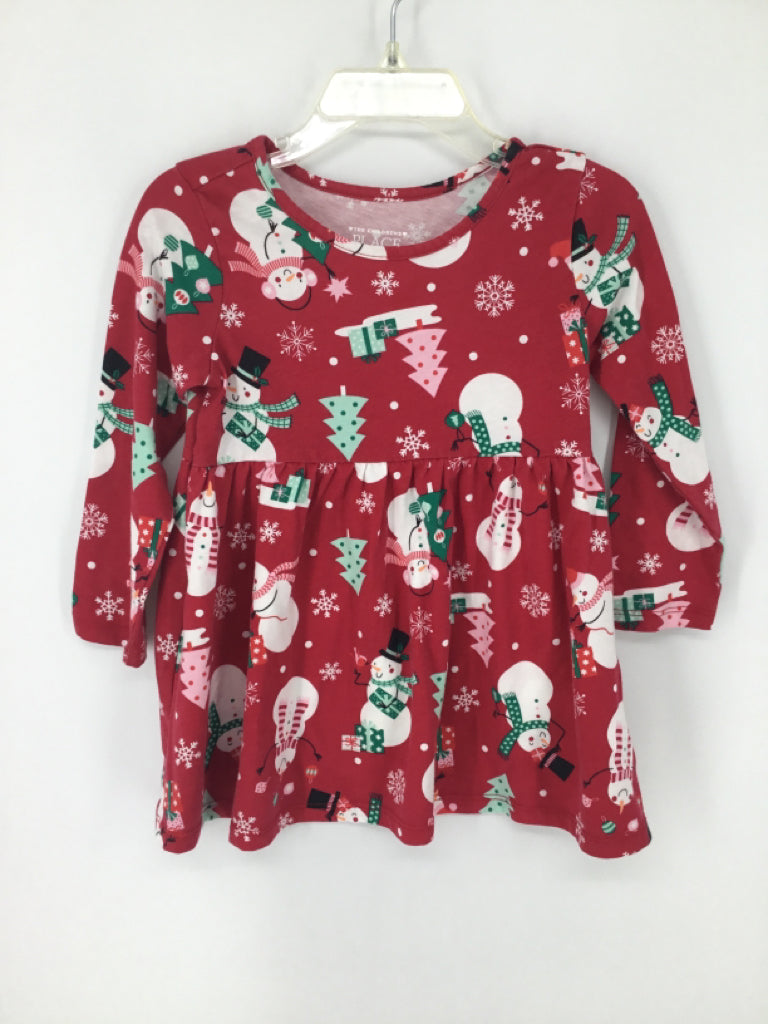 Childrens Place Child Size 18-24 Months Red Christmas Dress