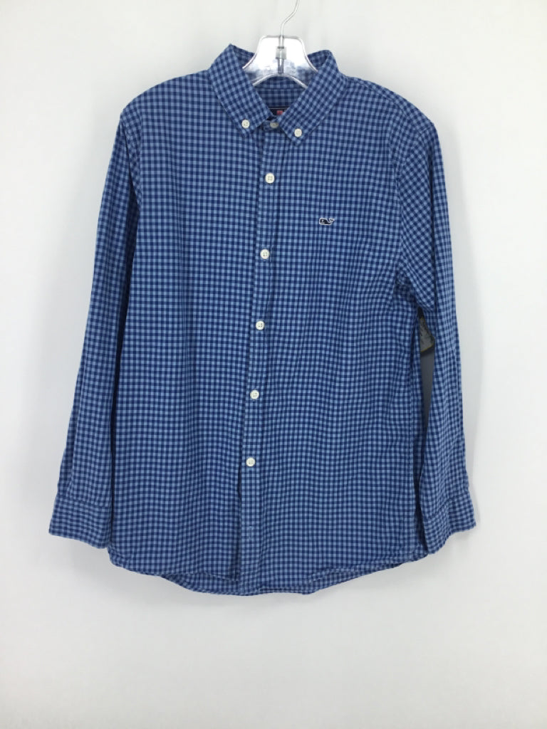 vineyard vines Child Size 12 Blue Gingham Shirt - boys