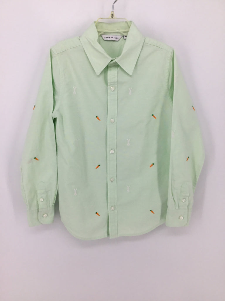 Janie and Jack Child Size 7 Green Easter Shirt