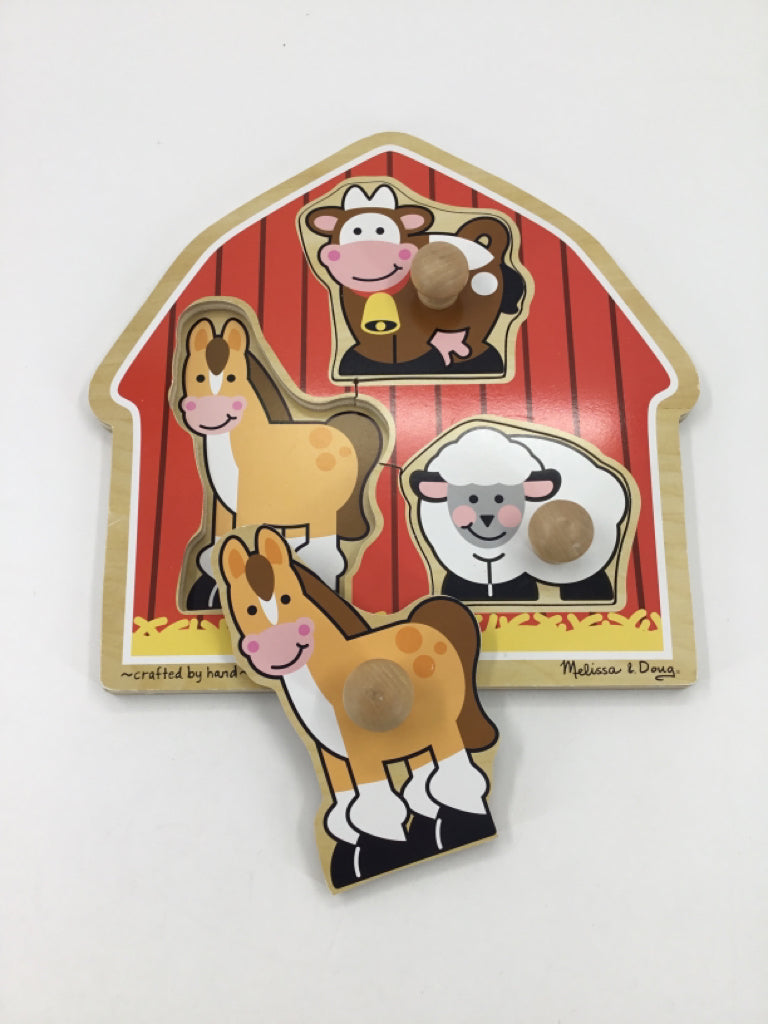 Melissa & Doug Jumbo Knob Puzzle - Barnyard Animals