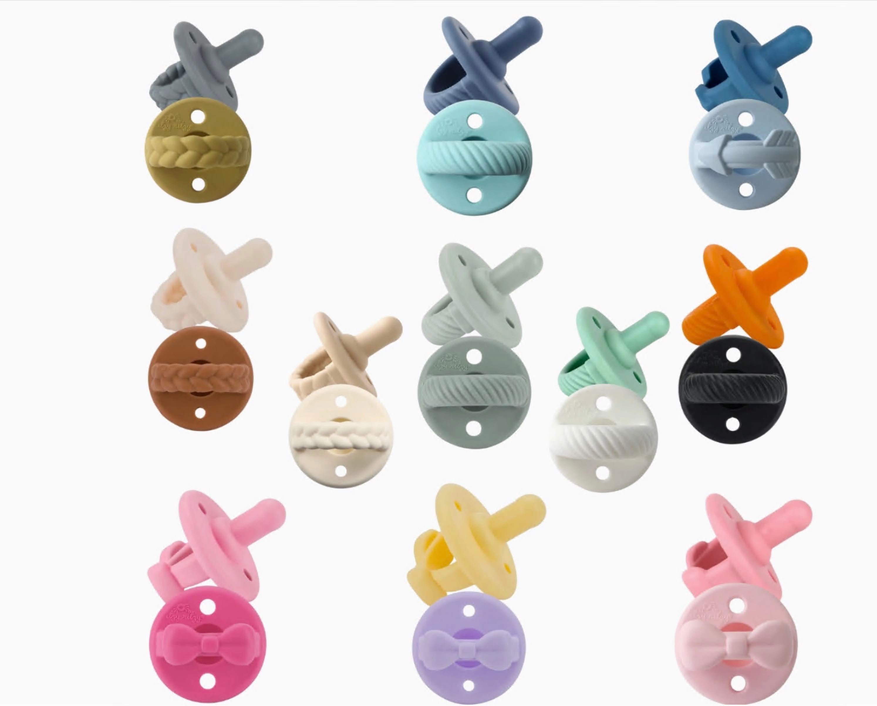 Itzy Ritzy Sweetie Soother Pacifier Set - Navy & Robin's Egg Cables - 0+ Months