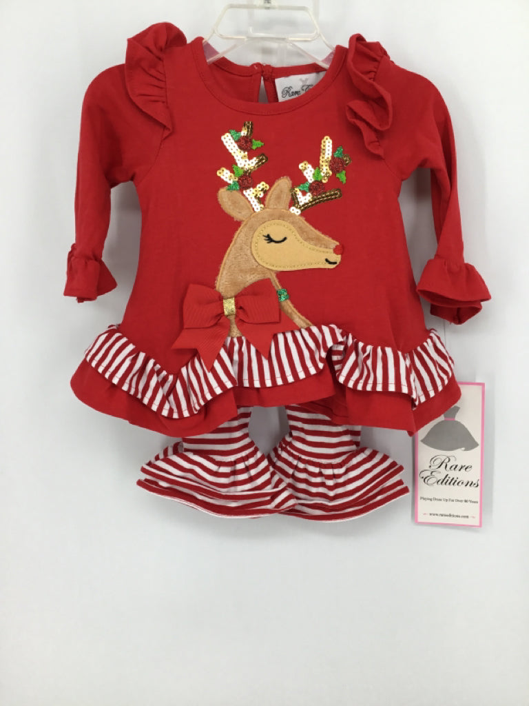 Rare Editions Child Size 3-6 Months Red Christmas Outfit