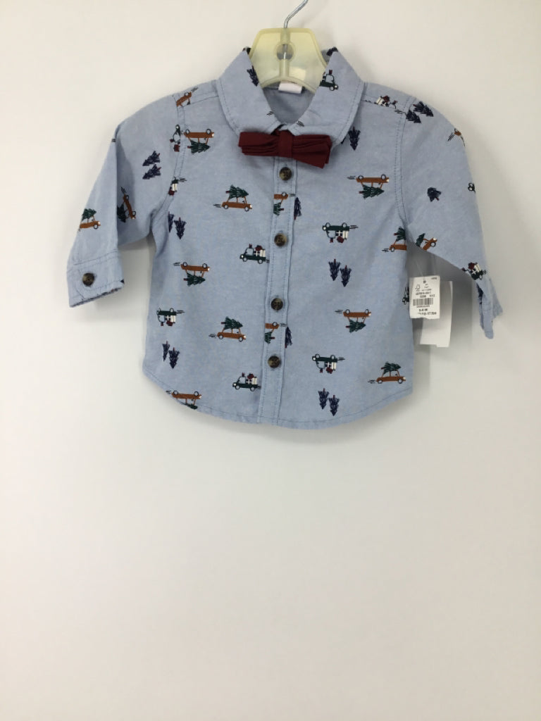 Old Navy Child Size 3-6 Months Blue Christmas Shirt