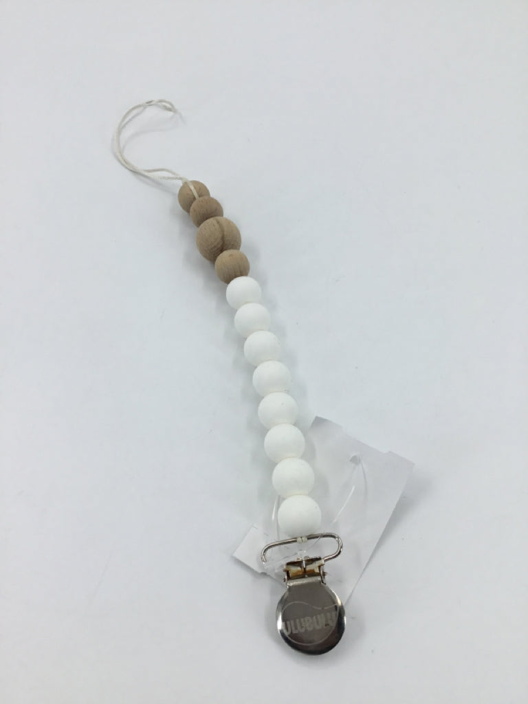 ulubulu White Silicone Pacifier Clip