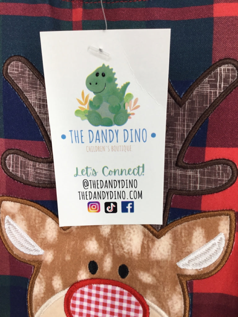 The Dandy Dino Child Size 3-6 Months Red Christmas Outfit