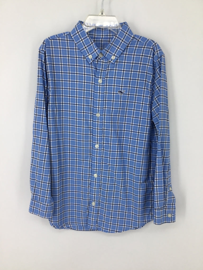 vineyard vines Child Size 7 Blue Plaid Shirt - boys