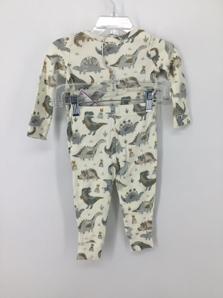 Angel Dear Child Size 12-18 Months Cream Dinosaur Pajamas - boys