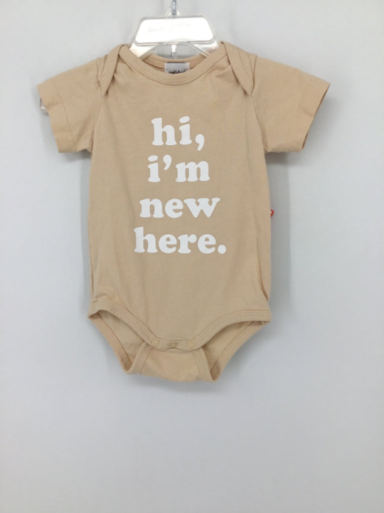 Polished Prints Child Size 6 Months Tan Onesie