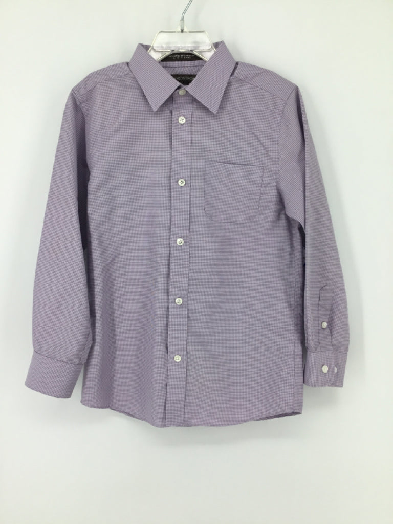 Nordstrom Child Size 7 Purple Checkered Shirt - boys
