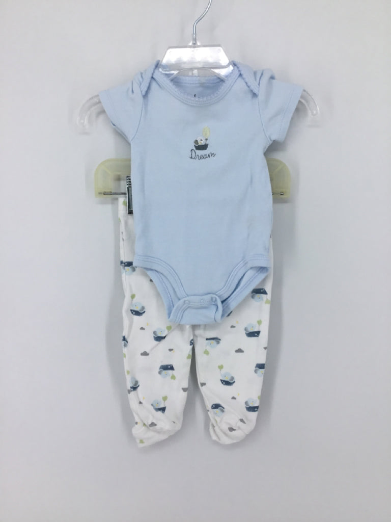 Luxe Threads Child Size 0-3 Months Blue Embroidered Outfit - boys