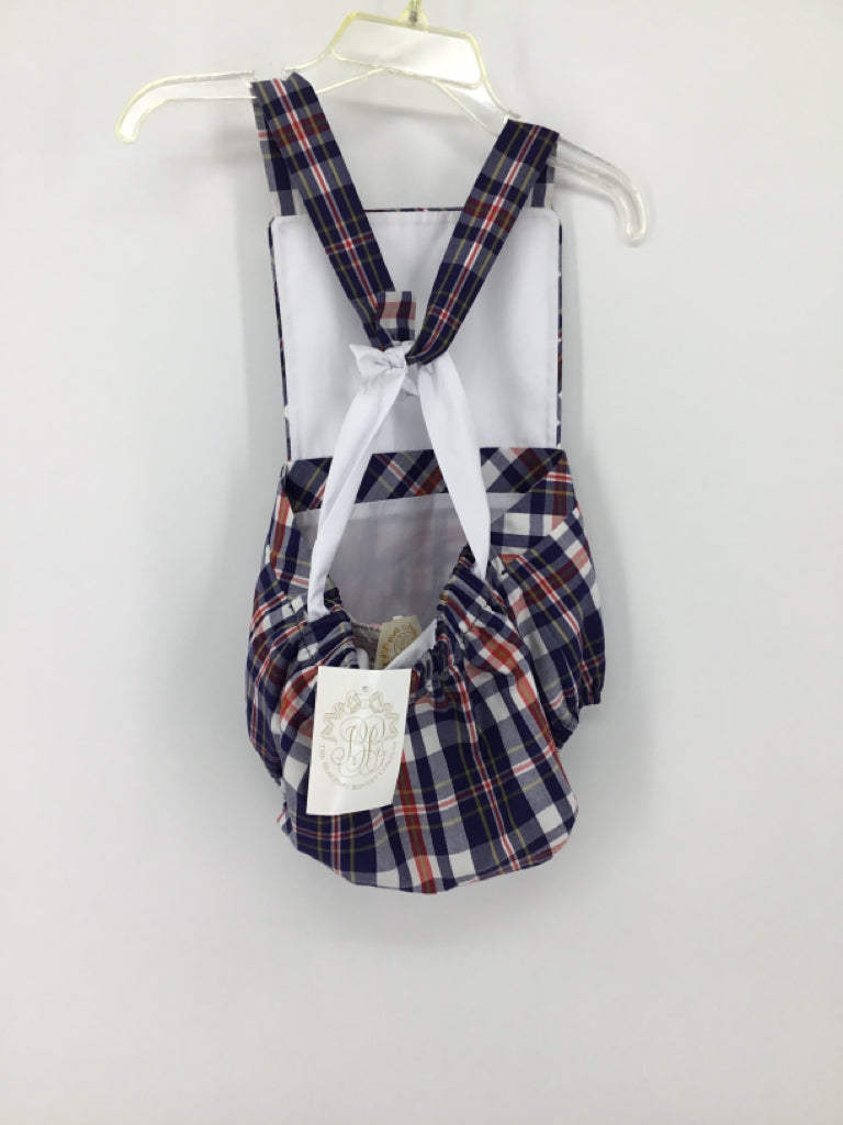 The Beaufort Bonnet Co Child Size 18-24 Months Navy Plaid Outfit - boys