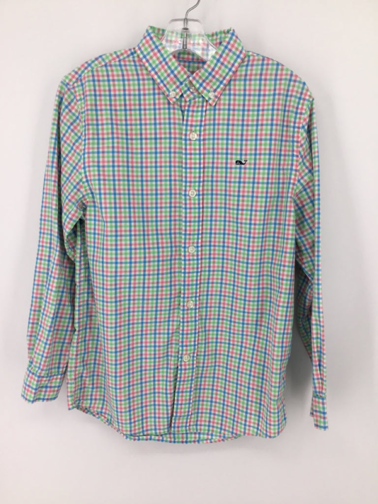 vineyard vines Child Size 8 Multi-Color Gingham Shirt - boys