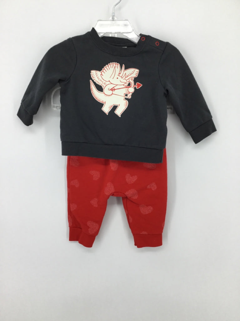 Cat & Jack Child Size 3-6 Months Gray Valentine's Day Outfit