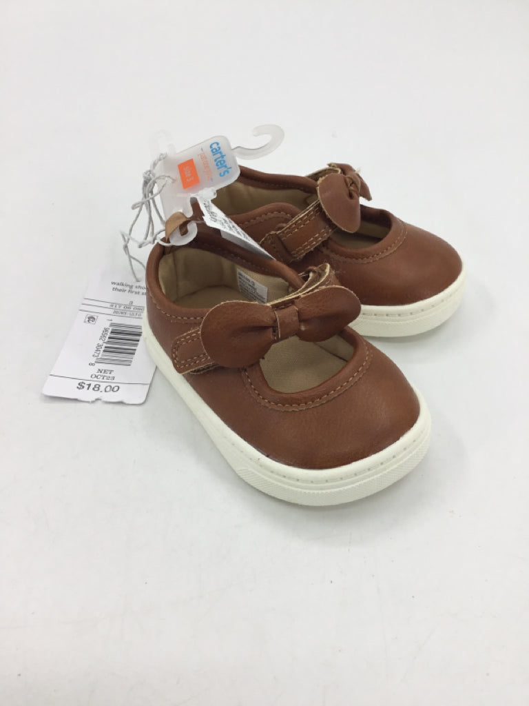 Just One You Made by Carters Child Size 3 Toddler Brown Dress Shoes