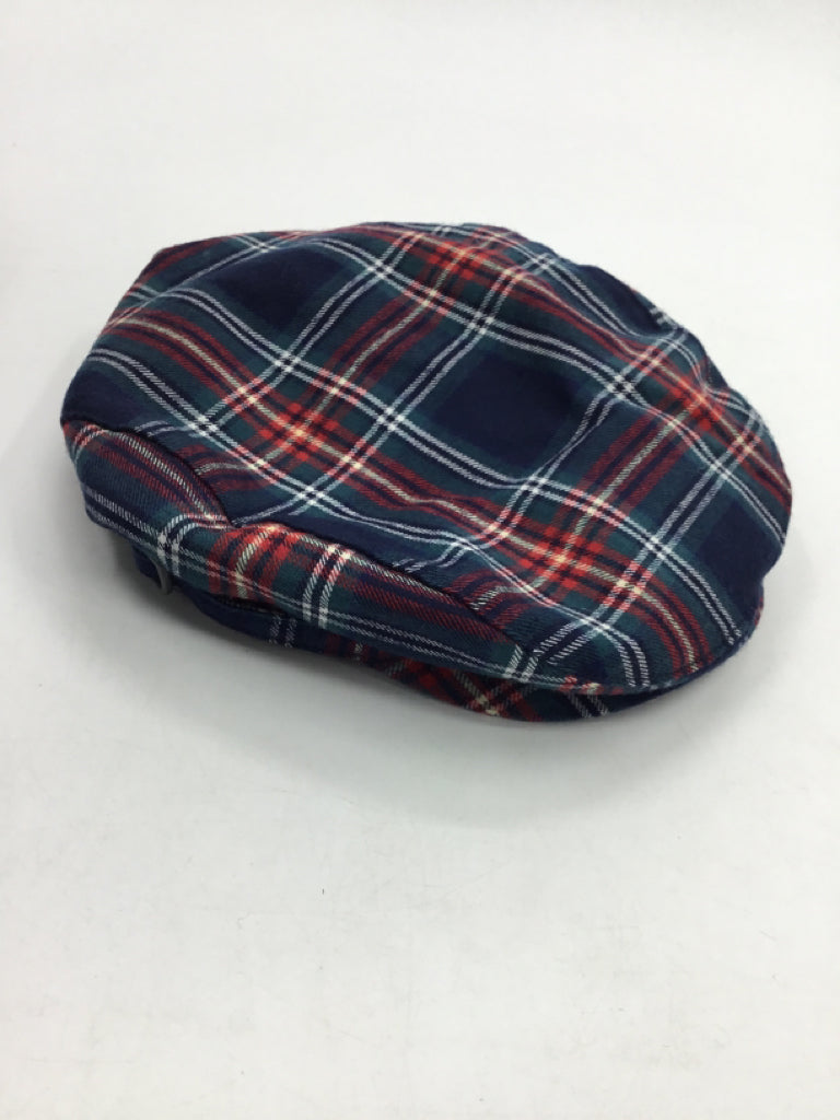 Janie and Jack Child Size 6 Toddler Navy Plaid Hats - boys
