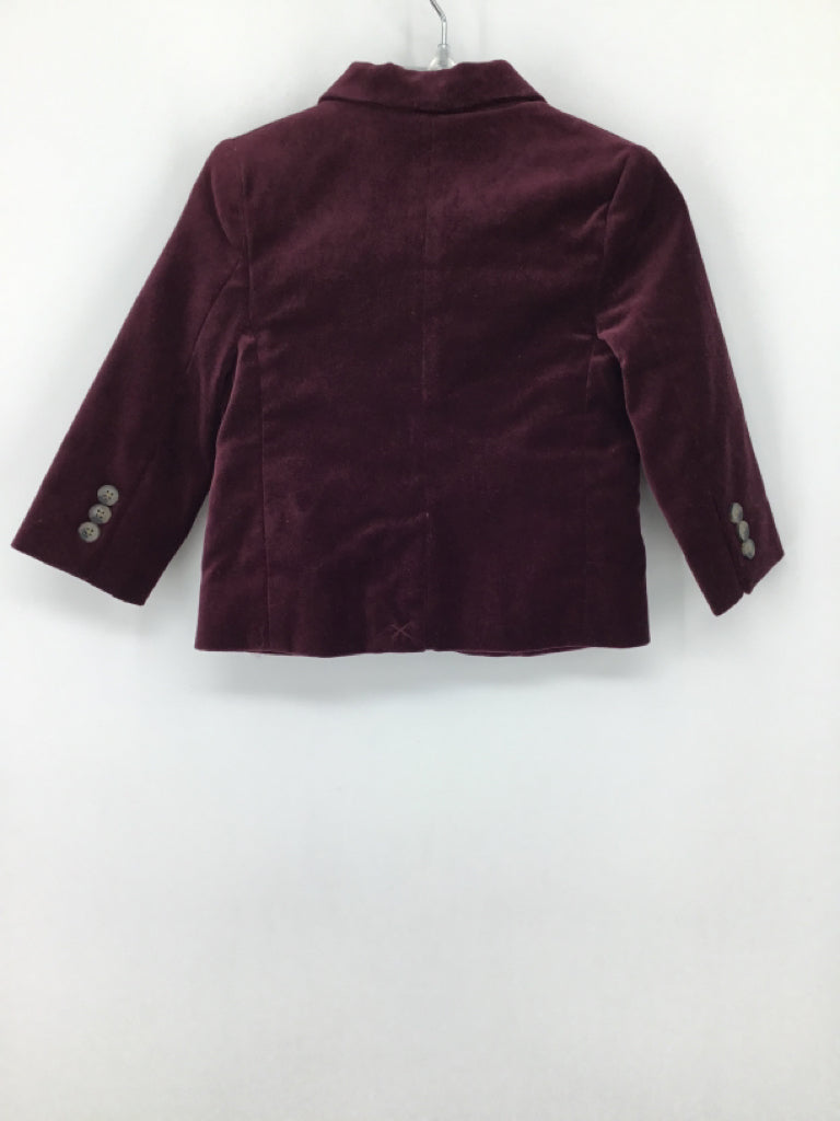 Janie and Jack Child Size 12-18 Months Burgundy Solid Blazer - boys