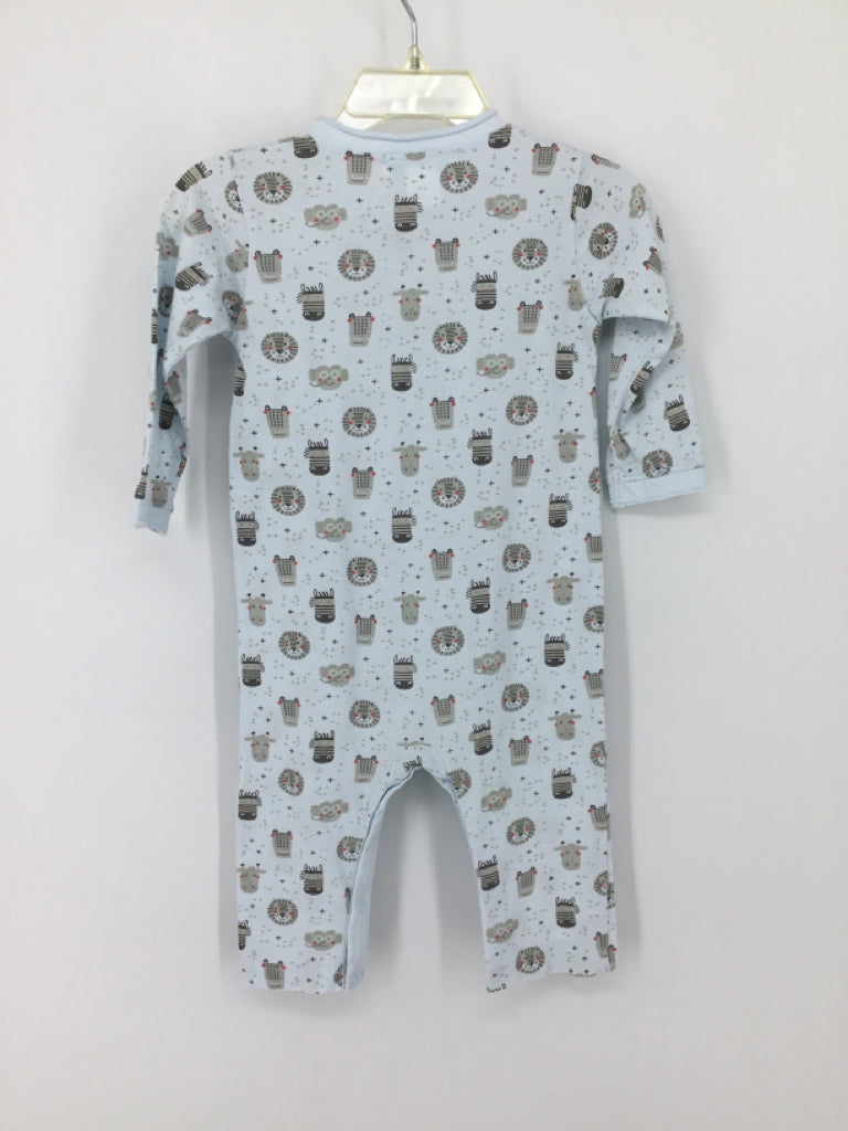 Feather Baby Child Size 6-9 Months Blue Print Outfit - boys