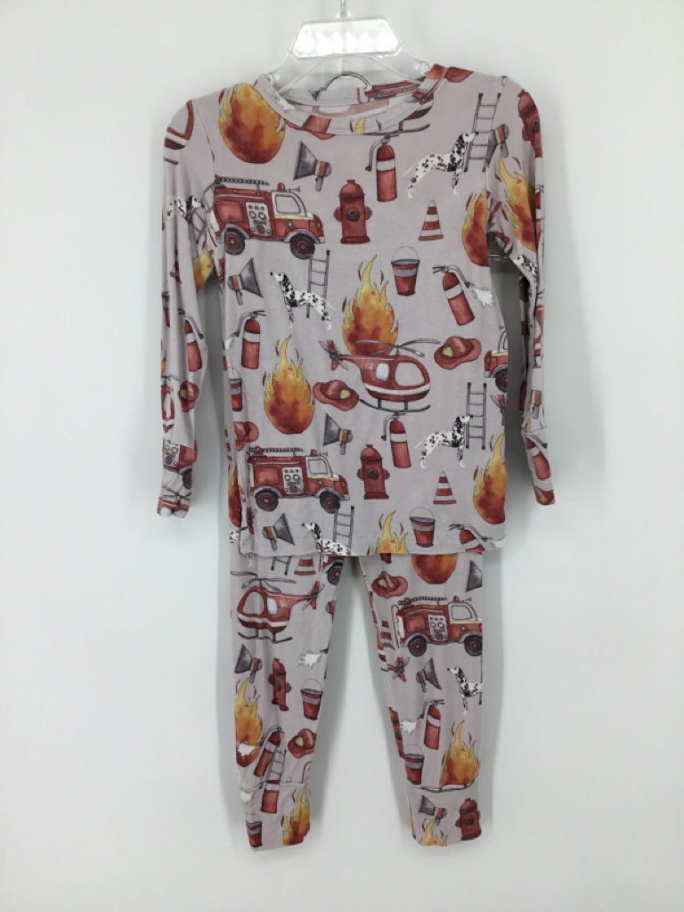 Posh Peanut Child Size 4 Gray Print Pajamas - boys