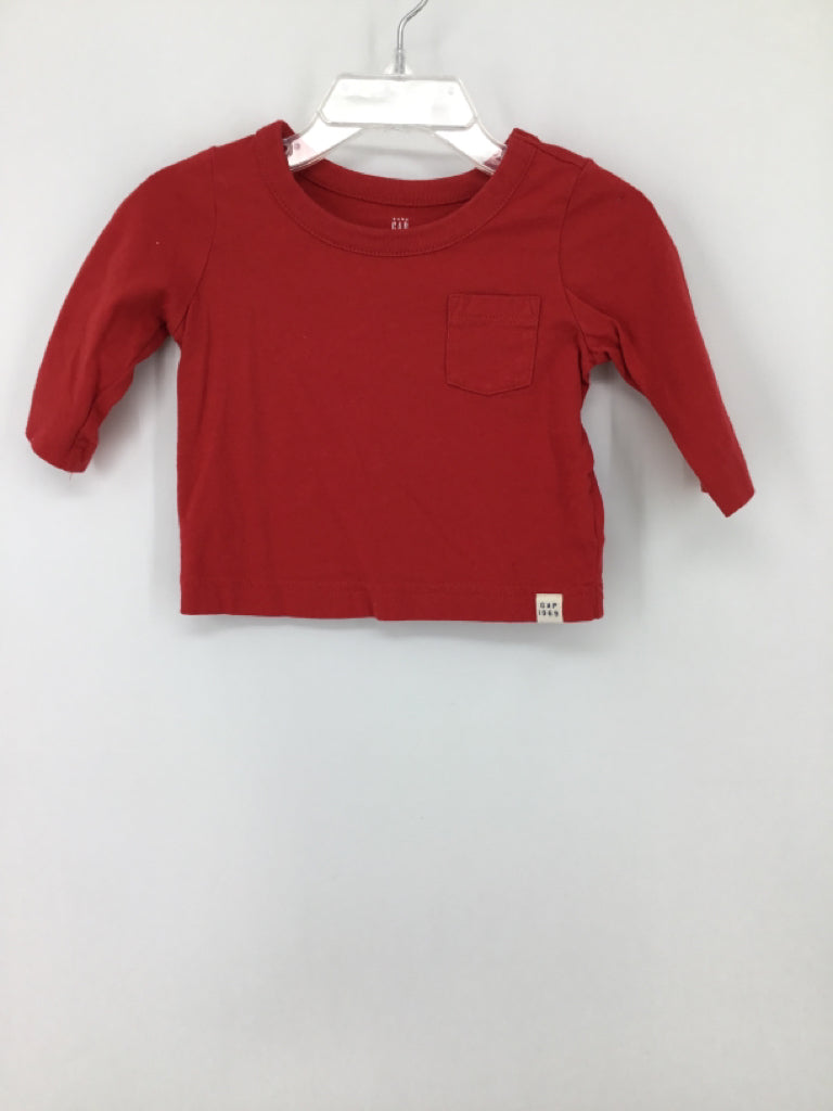 Baby Gap Child Size 3-6 Months Red Solid T-shirt - boys