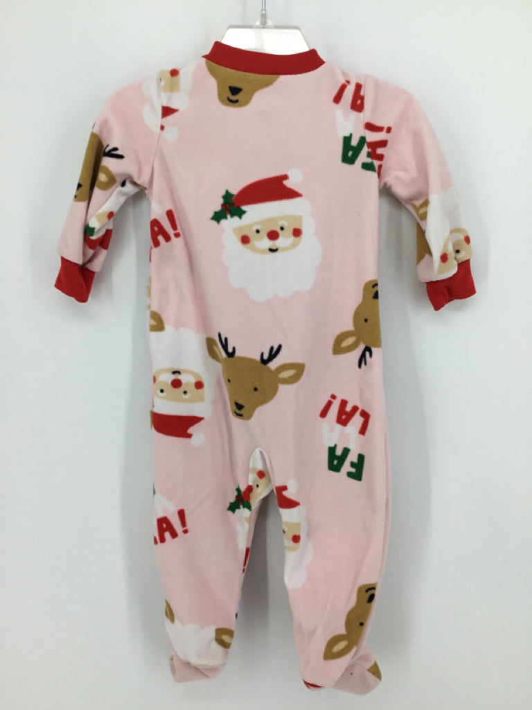 Carter's Child Size 9 Months Pink Christmas Sleeper