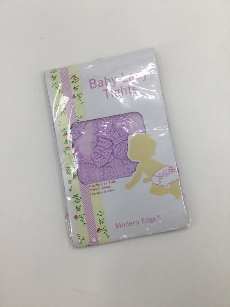 brandless Child Size 12-18 Months Purple Tights - girls