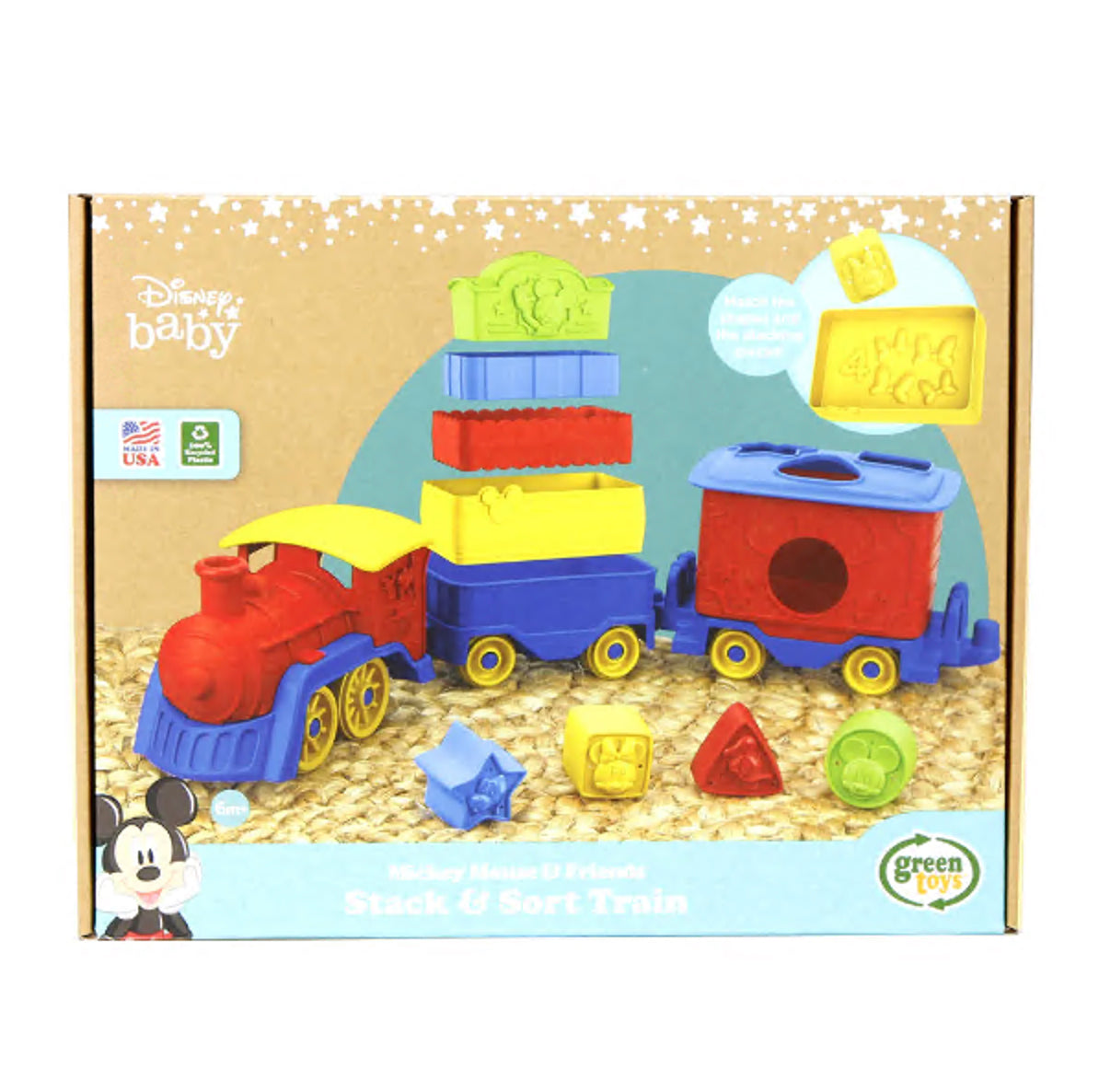 Green Toys - Mickey Mouse & Friends Stack & Sort Train