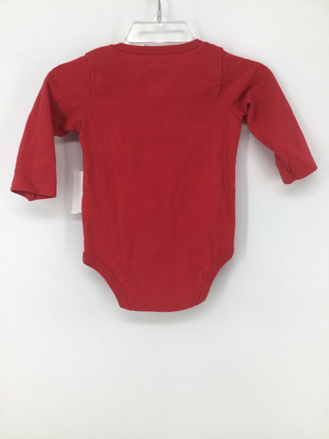 First Impressions Child Size 0-3 Months Red Christmas Onesie