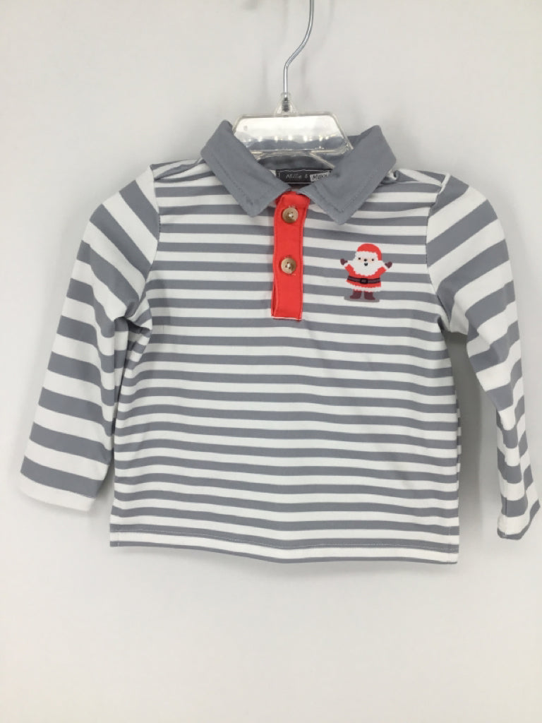 Millie & Maxx Child Size 12 Months Gray Christmas Shirt