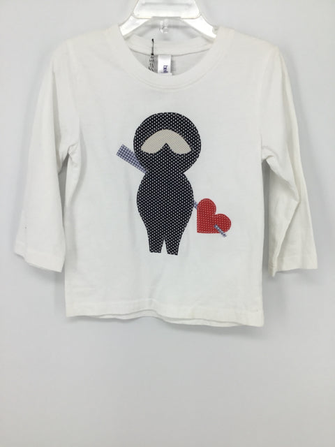 Kakabaka Child Size 3 White Valentine's Day Love Ninja T-Shirt
