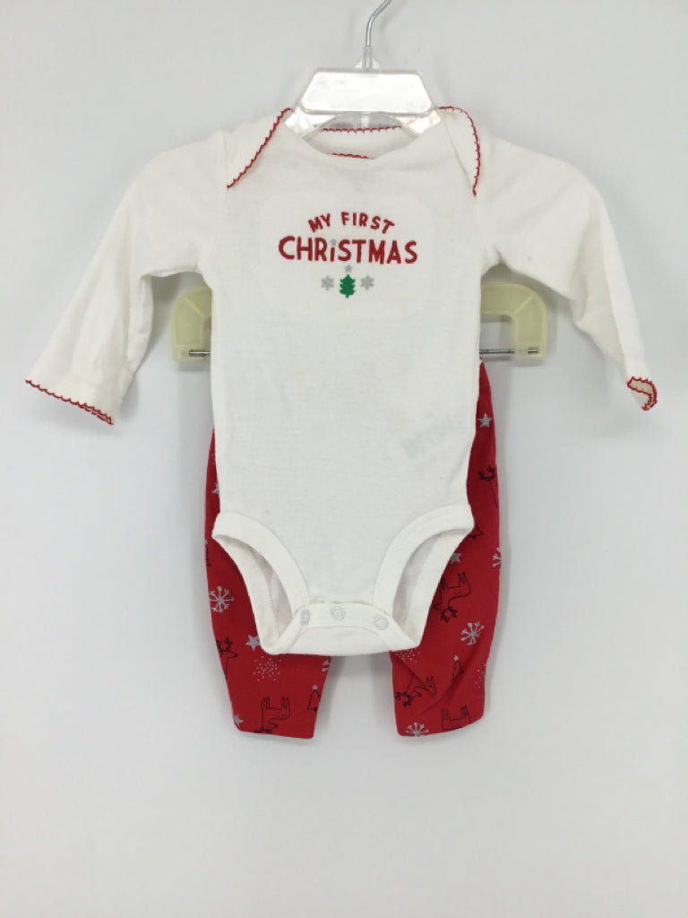 Just One You Made by Carters Child Size 3 Months Red Christmas Outfit