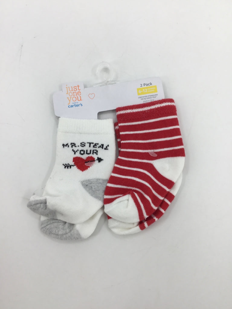 Just One You Made by Carters Child Size 6-12 Months Red Valentine's Day Socks