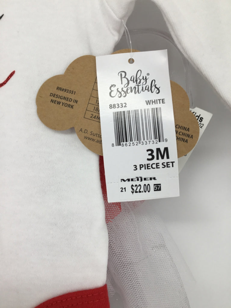 Baby Essentials Child Size 3 Months Red Valentine's Day Outfit