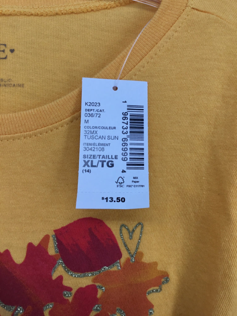 Childrens Place Child Size 14 Yellow Thanksgiving T-Shirt