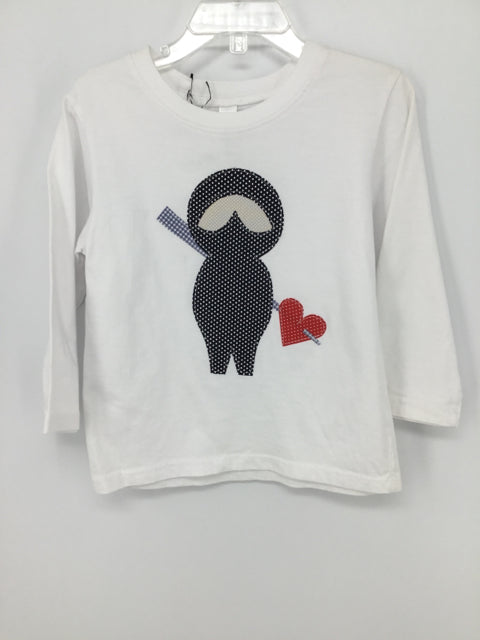 Kakabaka Child Size 4 White Valentine's Day Love Ninja T-Shirt