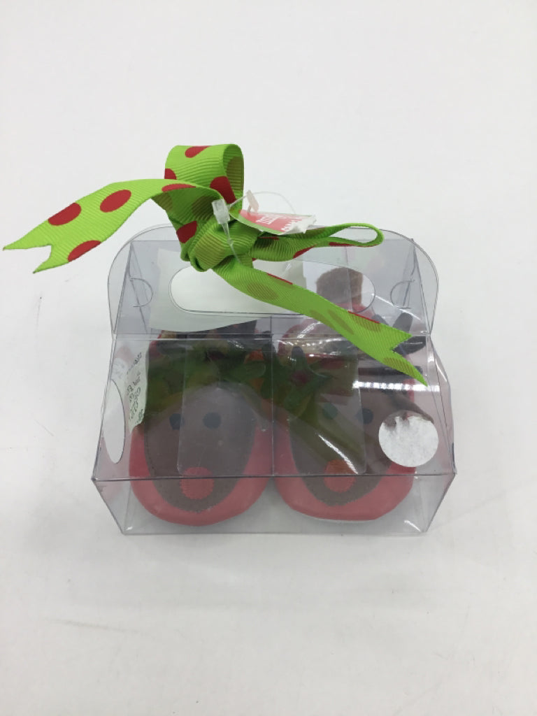 Mudpie Child Size 3 Toddler Brown Christmas Slippers