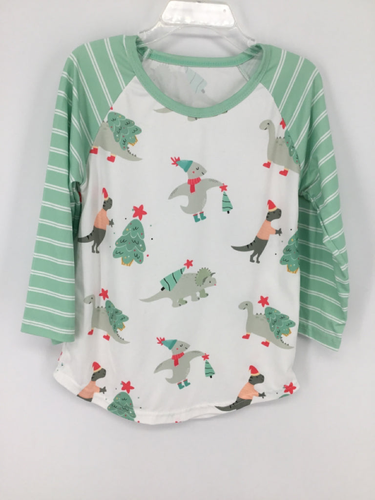 brandless Child Size 4 Green Christmas T-Shirt