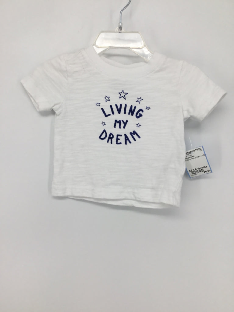 White t 2025 shirt 3-6 months