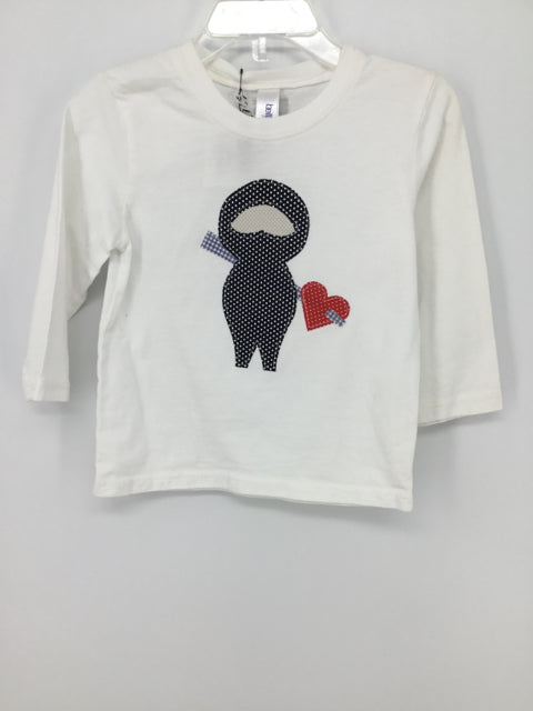 Kakabaka Child Size 2 White Valentine's Day Love Ninja t-Shirt