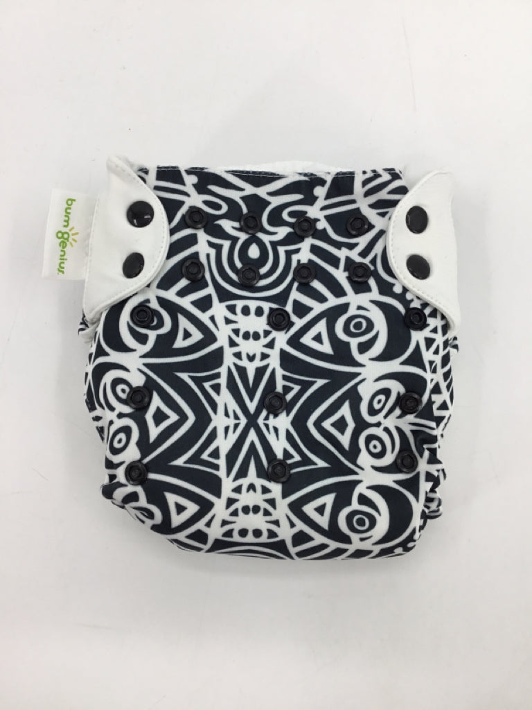 Bum Genius Child Size One Size Black Print Pocket Cloth Diaper