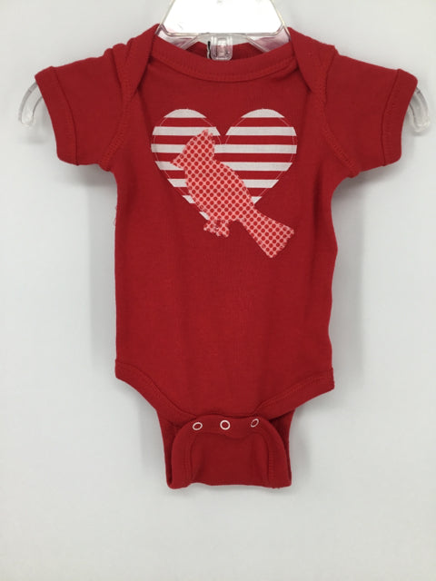 Kakabaka Child Size Newborn Red Valentine's Day Cardinals Onesie