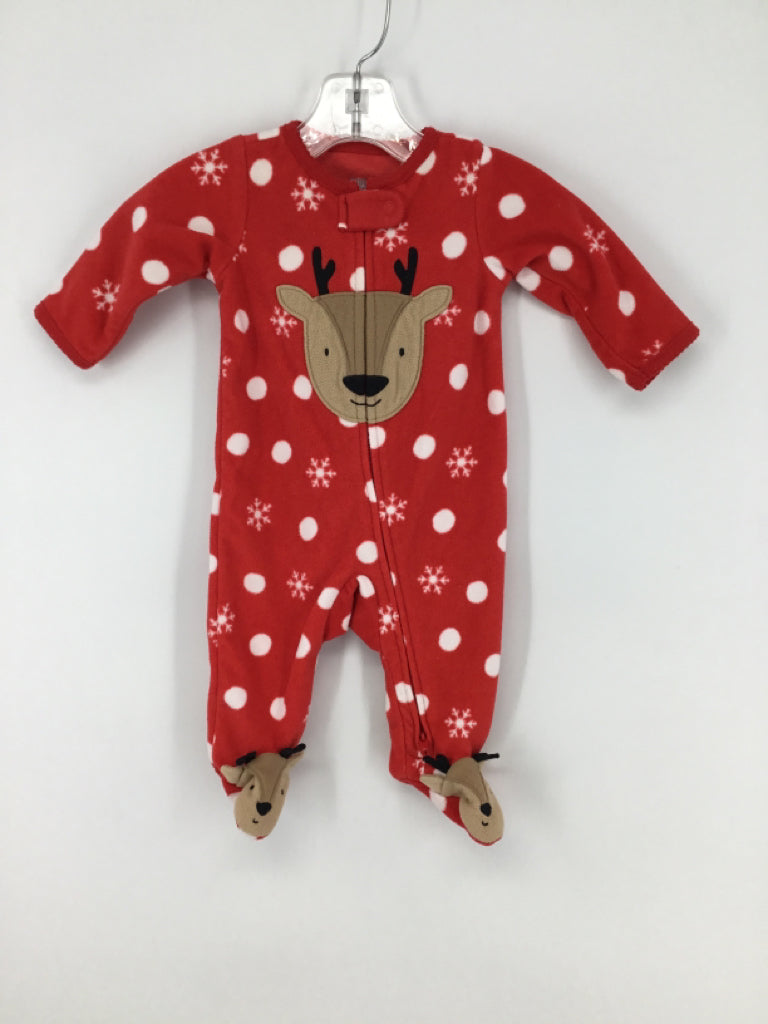 Just One You Made by Carters Child Size 3 Months Red Christmas Sleeper
