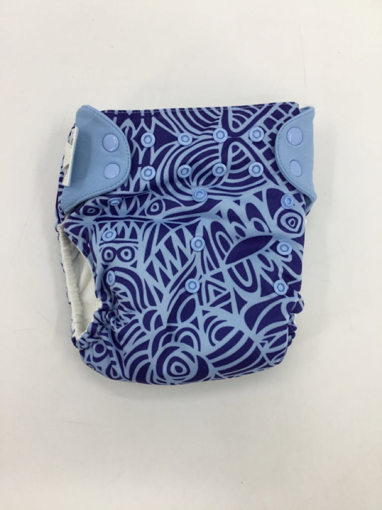Bum Genius Child Size One Size Blue Print Pocket Cloth Diaper