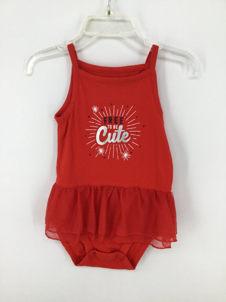 Carter's Child Size 12 Months Red Stars & Stripes Onesie