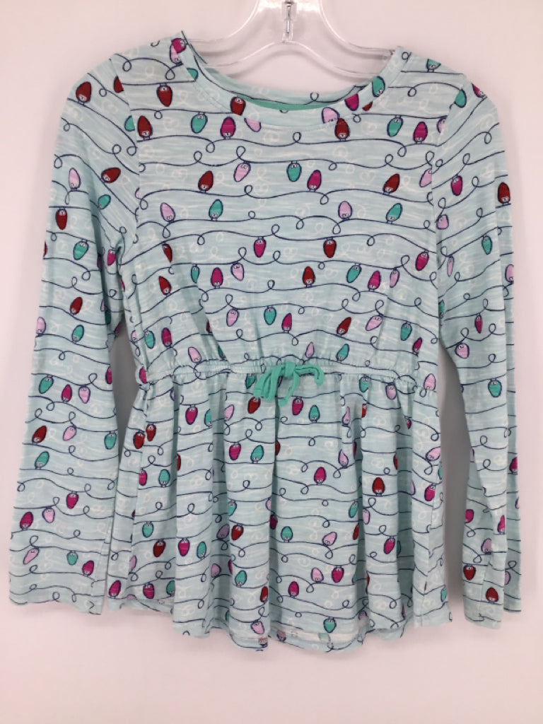 Lands' End Child Size 8 Blue Christmas Shirt