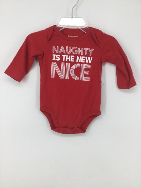 First Impressions Child Size 0-3 Months Red Christmas Onesie